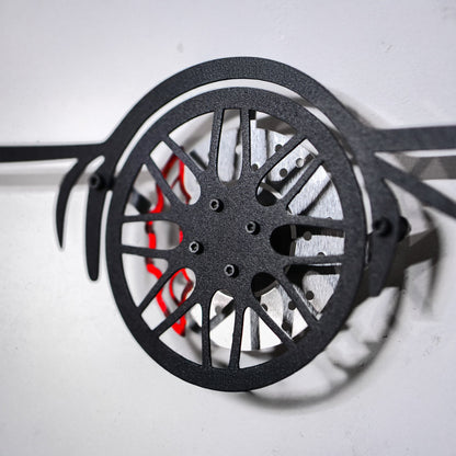 1964 Impala Wall Art – Classic Steel Silhouette with Spinning Wheels-KAFMEKA022