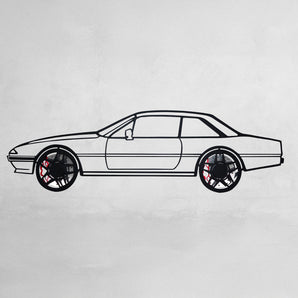 1985 400i Wall Art – Classic Steel Silhouette with Spinning Wheels-KAFMEKA024