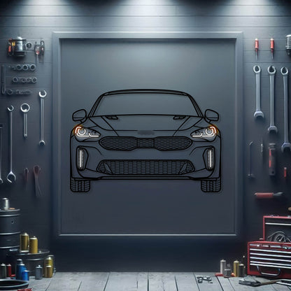 2019 Kia Stinger GT front view metal neon car wall art – laser‑cut steel décor for sports sedan fans