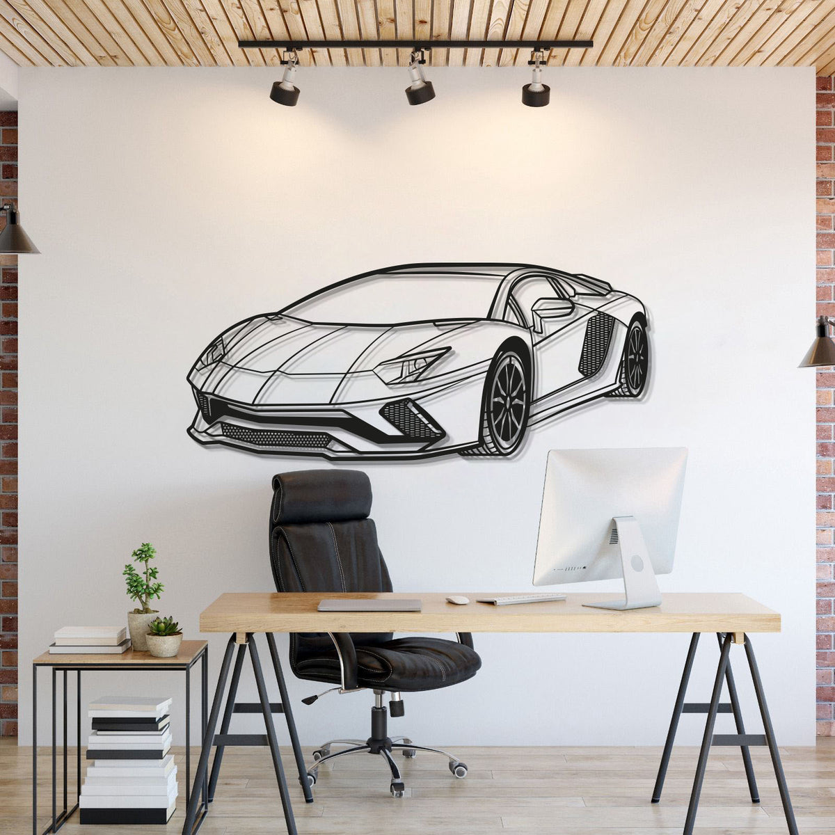 Aventador Perspektive Metall Auto Wandkunst - MT0448