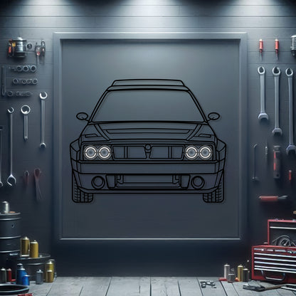 Delta Futurista front silhouette neon wall art – ready-to-hang futuristic car décor for garage, office, or living room