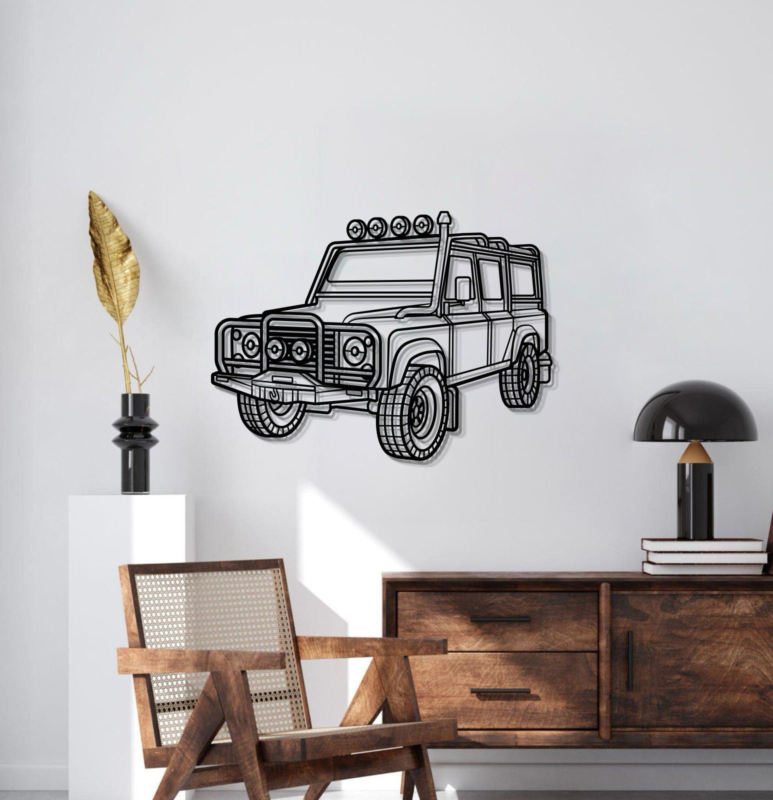 Defender 110 Perspective Metal Car Wall Art - MT0449