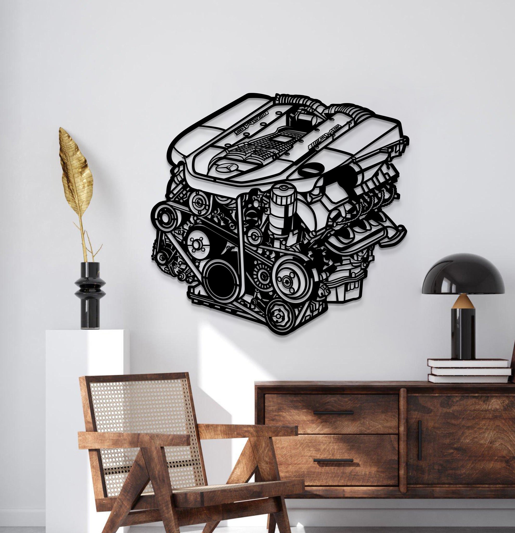 M113 5.4L V8 AMG Metal Engine Block Wall Art - MTEB-0006