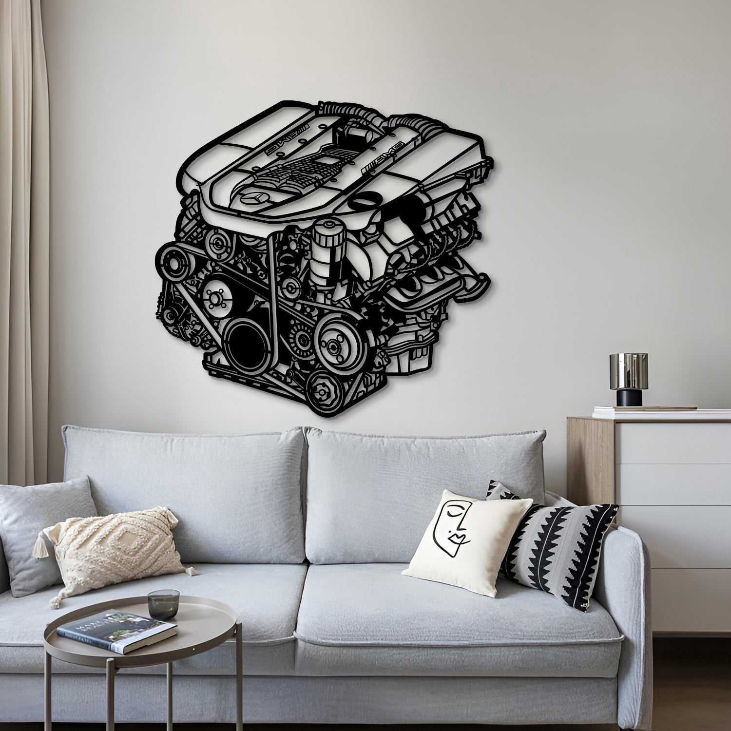 M113 5.4L V8 AMG Metal Engine Block Wall Art - MTEB-0006