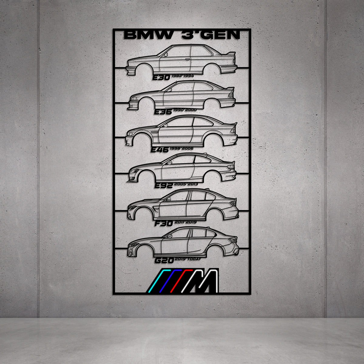 M3 Gen's Metal Neon Car Wall Art - MTN0269