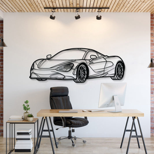 McLaren 720S perspective metal wall art – sleek supercar silhouette décor for modern interiors