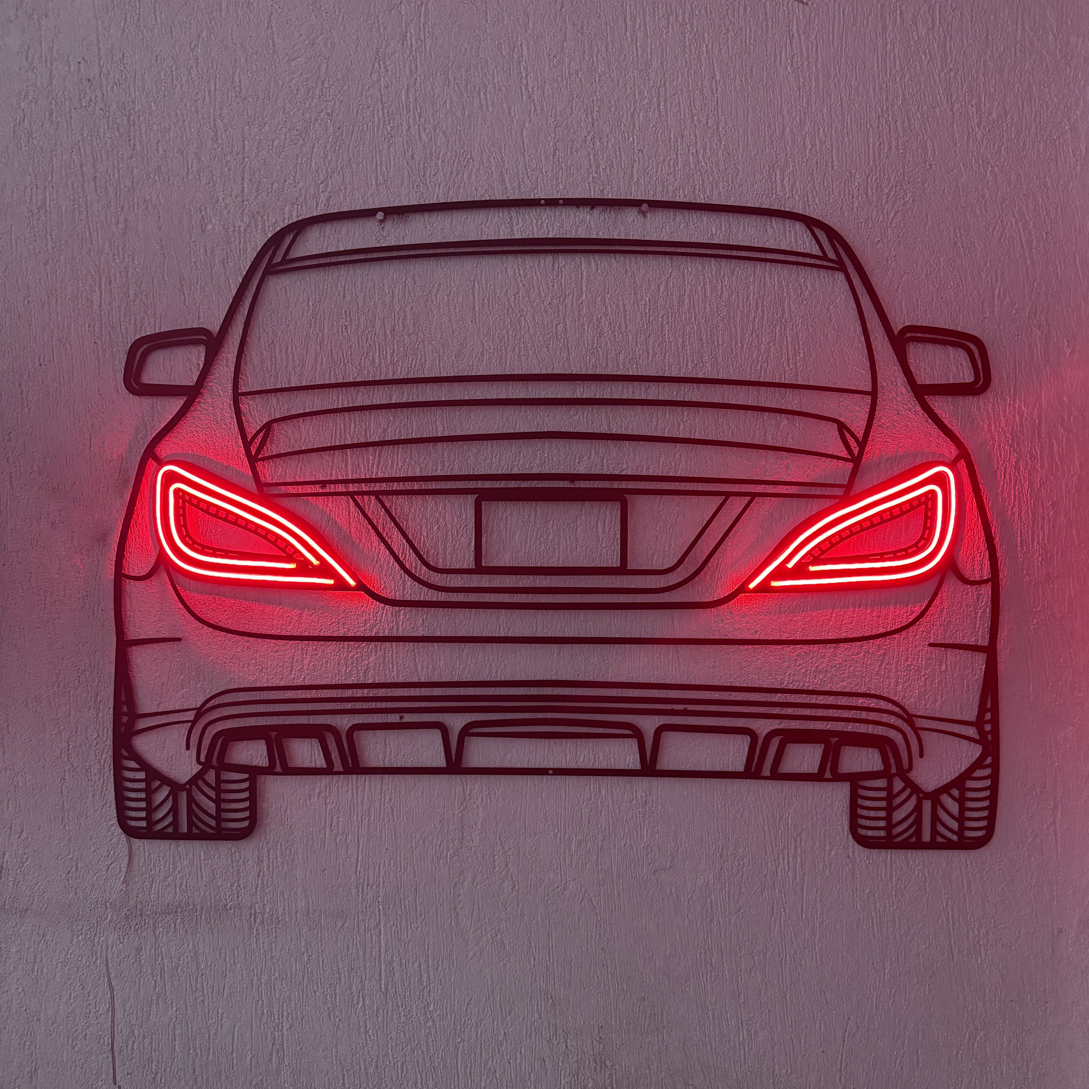 CLS AMG 63 Back View Metal Neon Car Wall Art - MTN0077