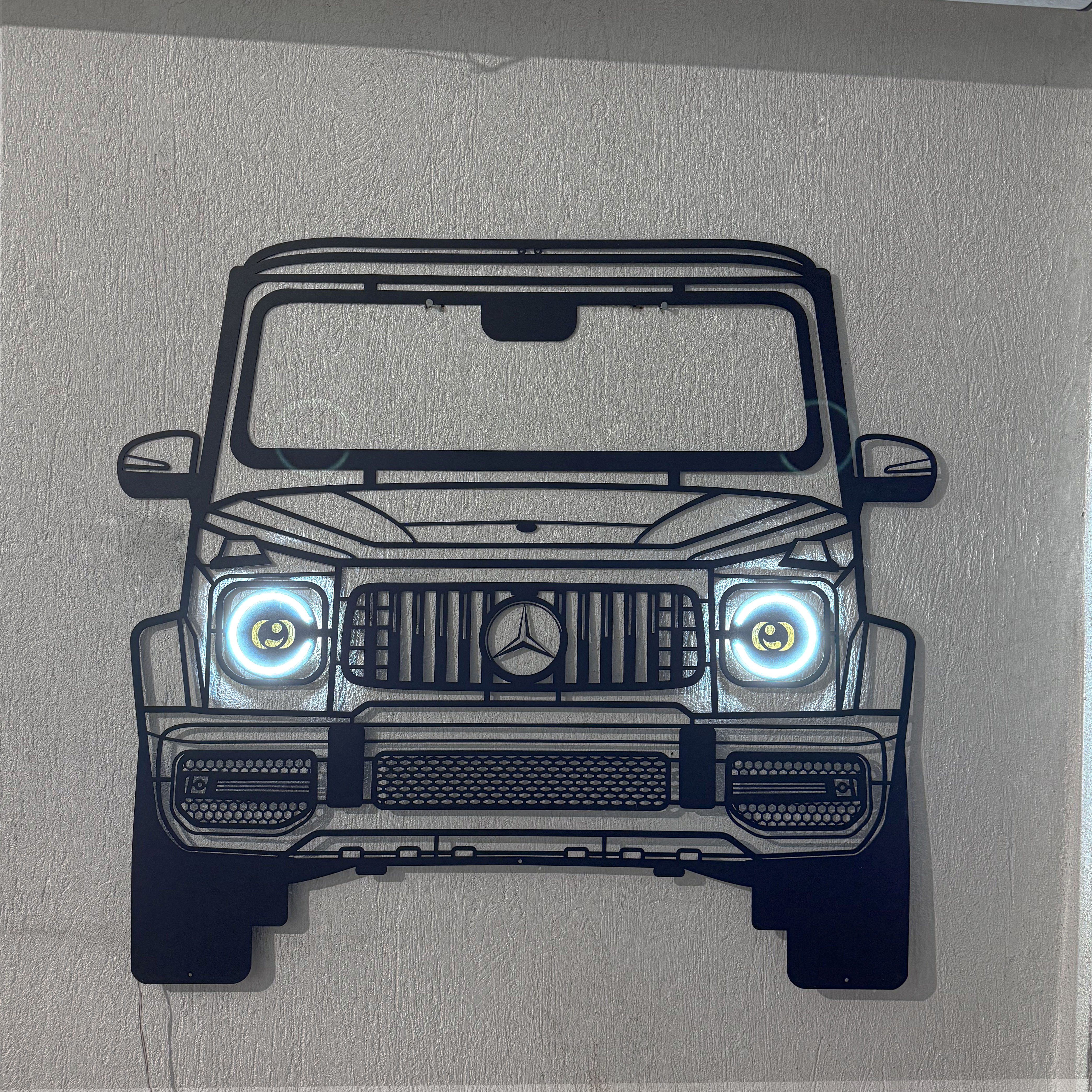 2019 G63 AMG Front View Metal Neon Car Wall Art - MTN0106