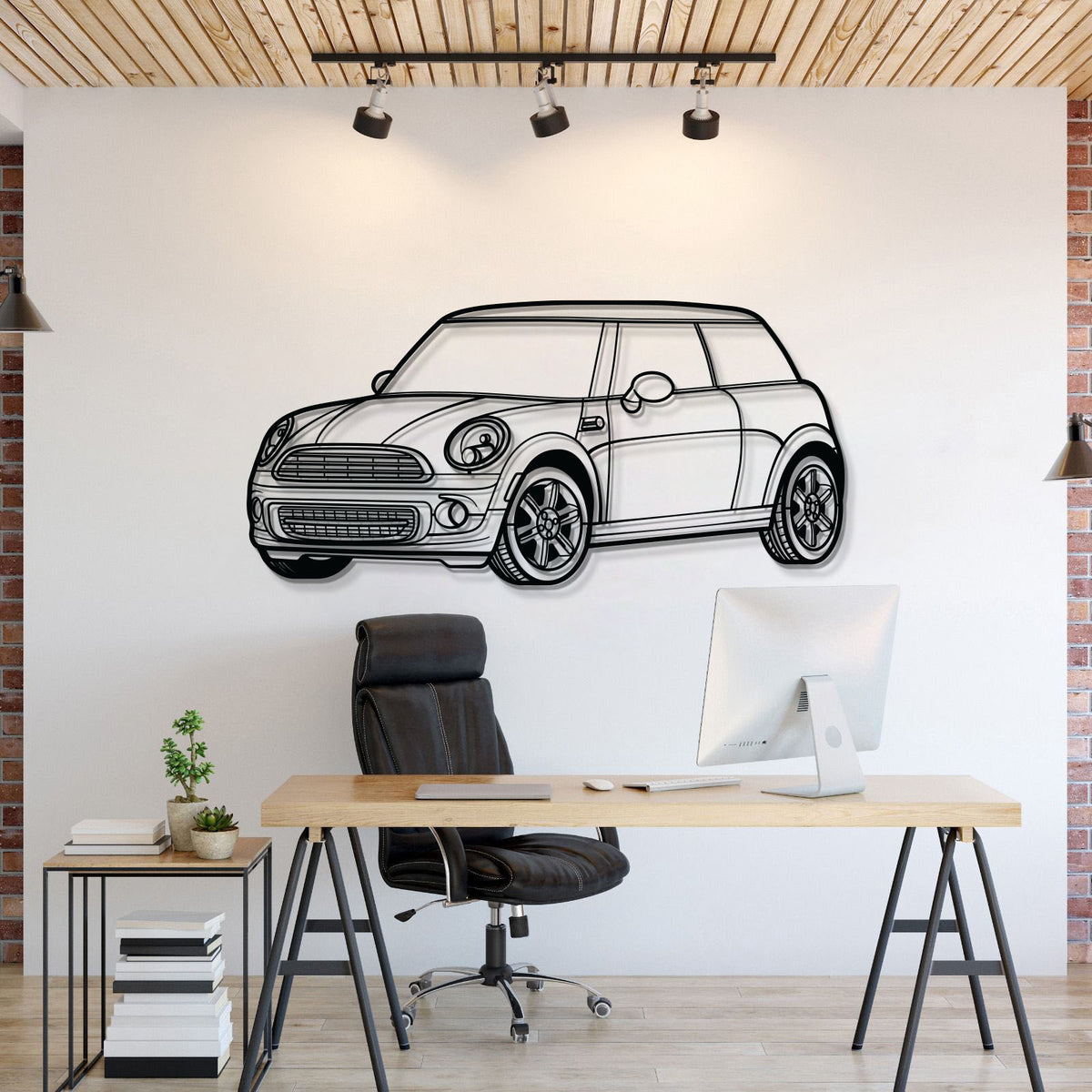 Cooper Perspective Metal Car Wall Art - MT1130