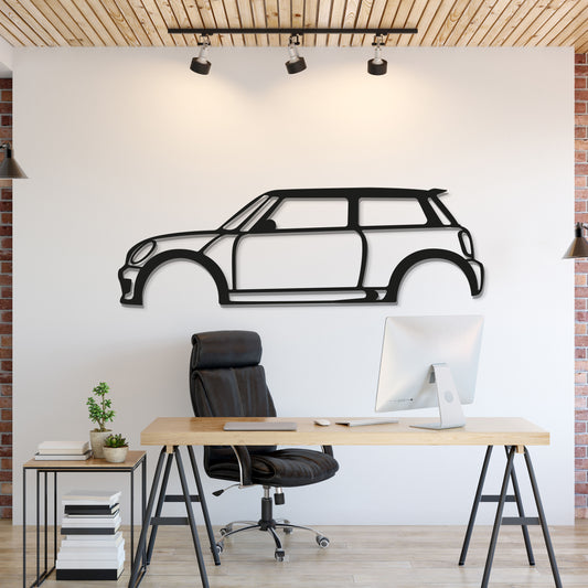 Cooper S metal car wall art adds a sporty edge to any modern living room