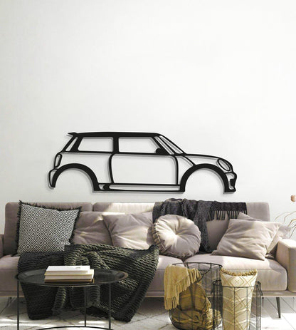 Bedroom styled with Cooper S minimalist automotive wall décor