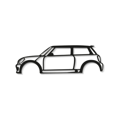 Hallway décor transformed by Cooper S powder-coated metal car silhouette