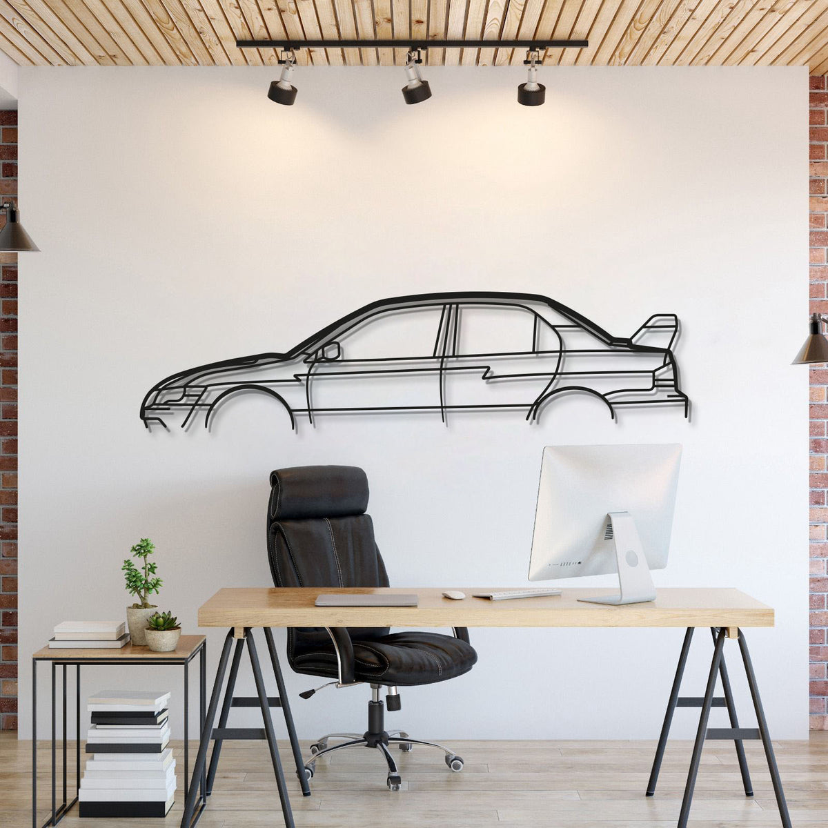 Subaru Impreza Evo VII Classic Metal Wall Art Laser Cut 2 Mm Steel Silhouette