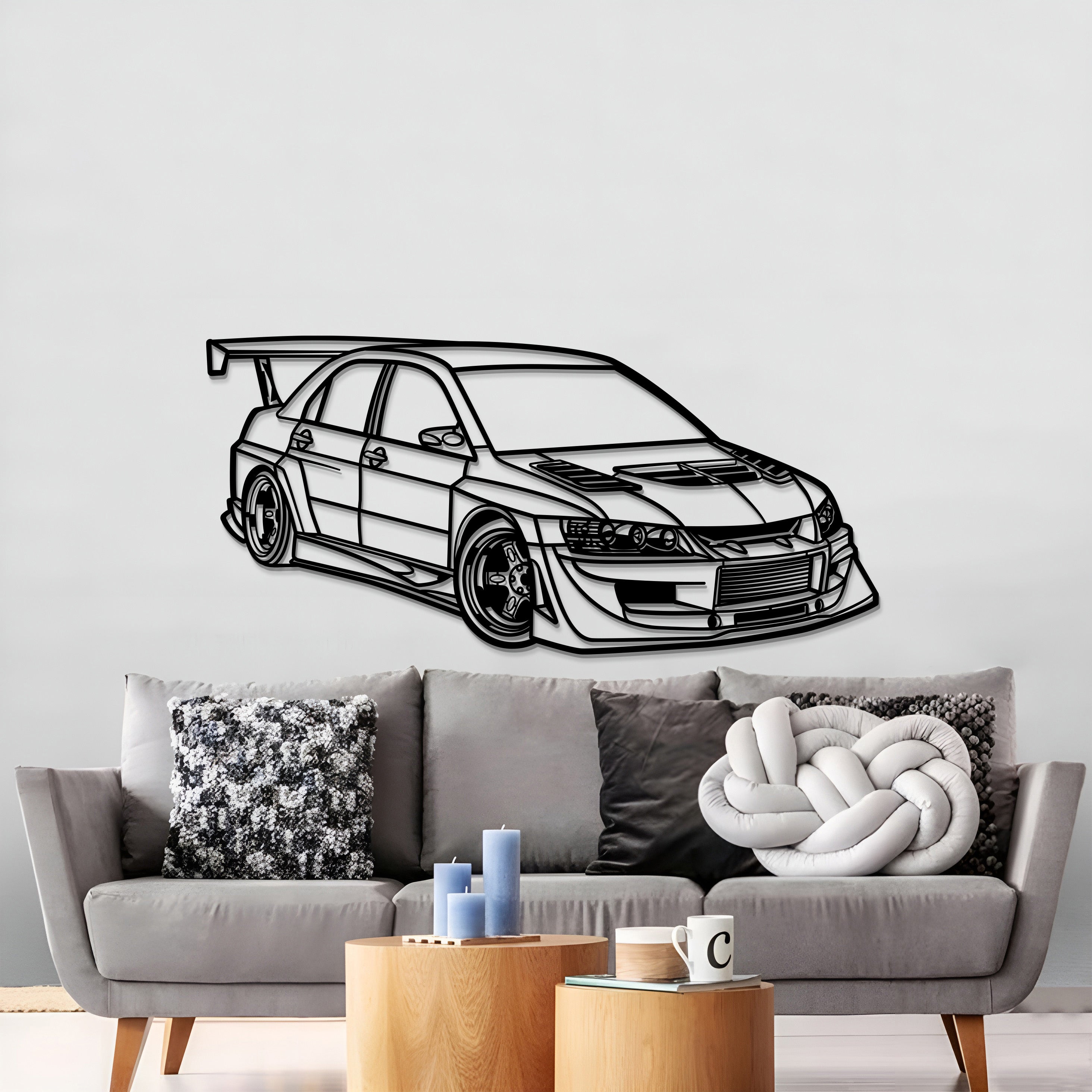 Lancer EVO IX Custom Perspective Metal Car Wall Art - MT1177