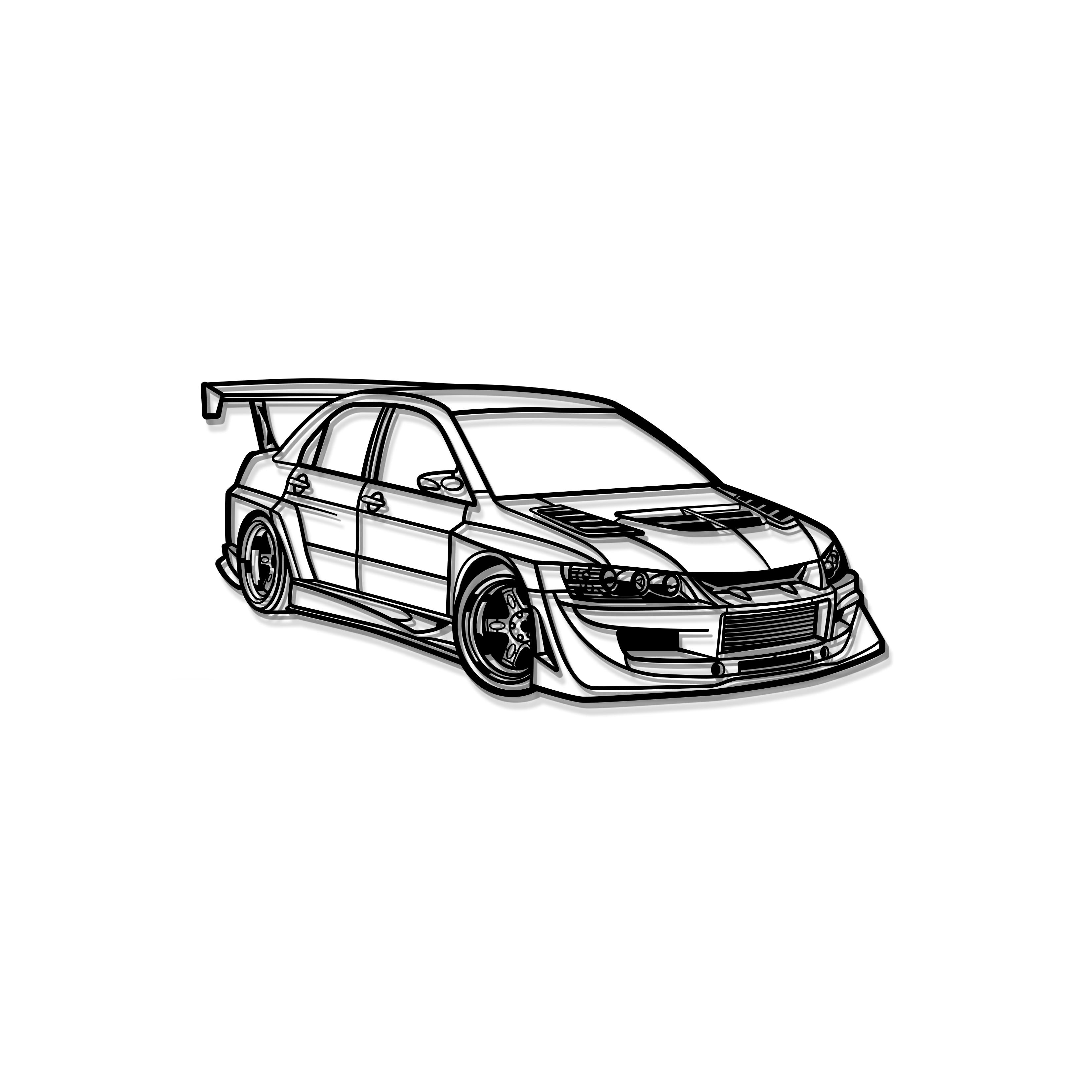 Lancer EVO IX Custom Perspective Metal Car Wall Art - MT1177