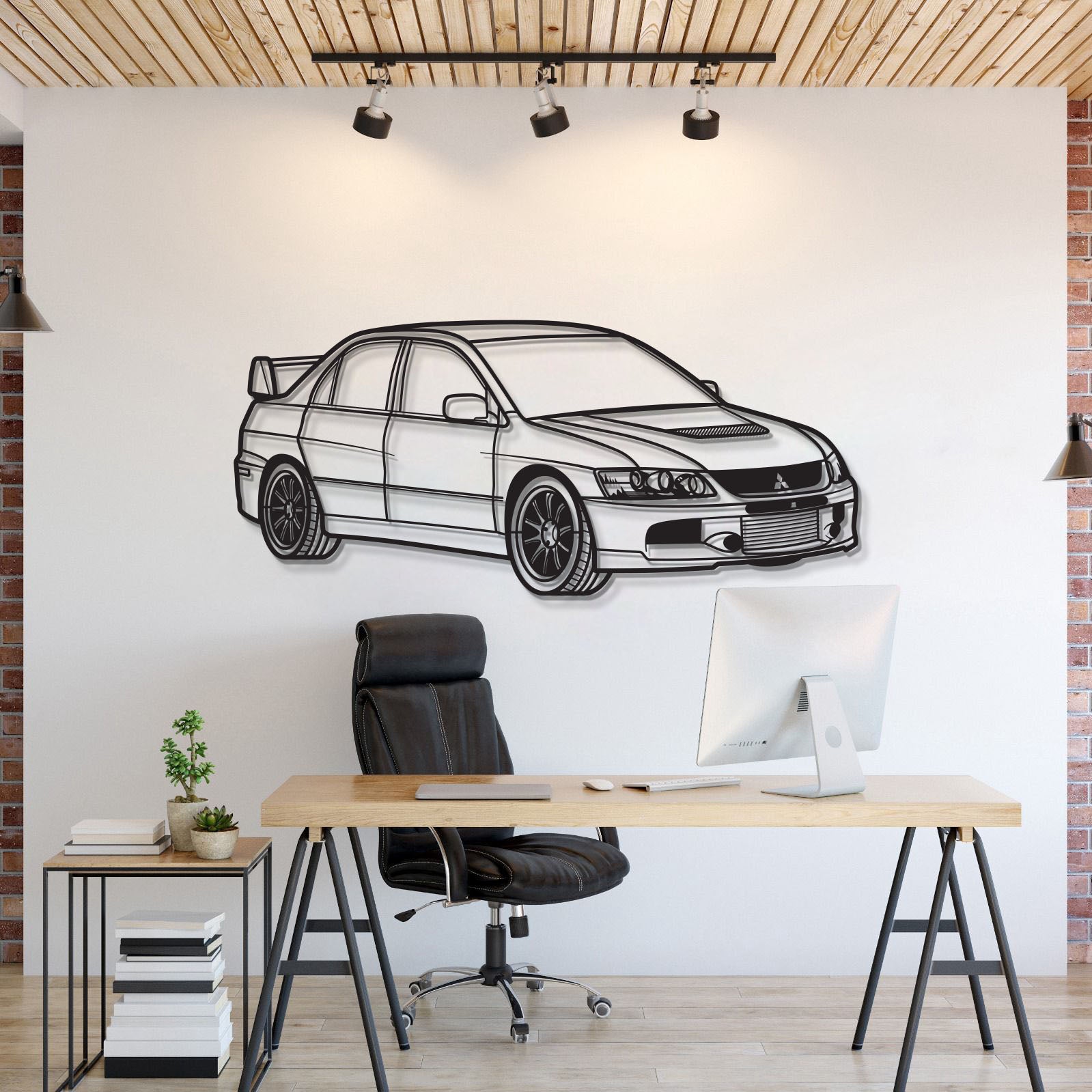 Lancer Evo IX Perspective Metal Car Wall Art - MT1131