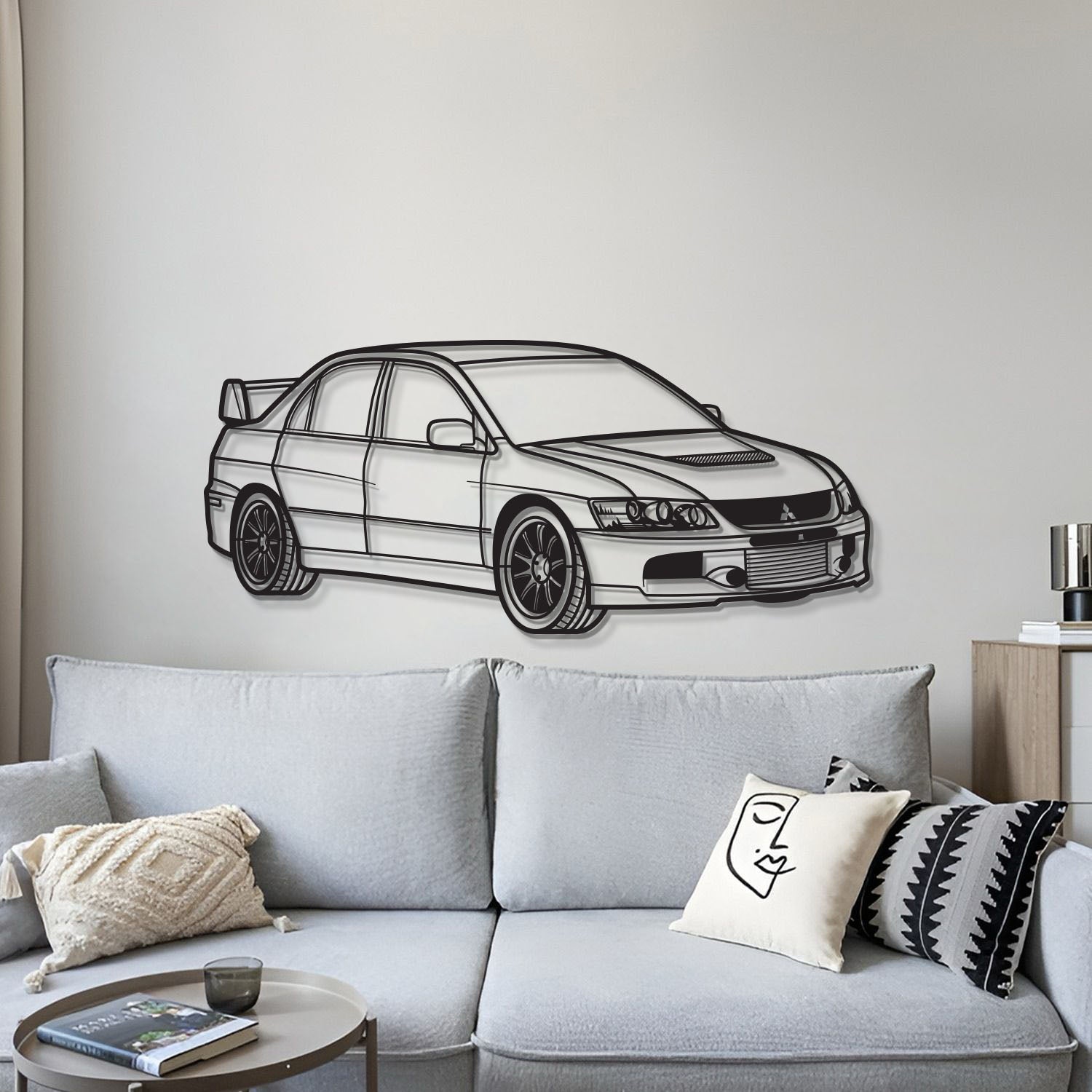 Lancer Evo IX Perspective Metal Car Wall Art - MT1131