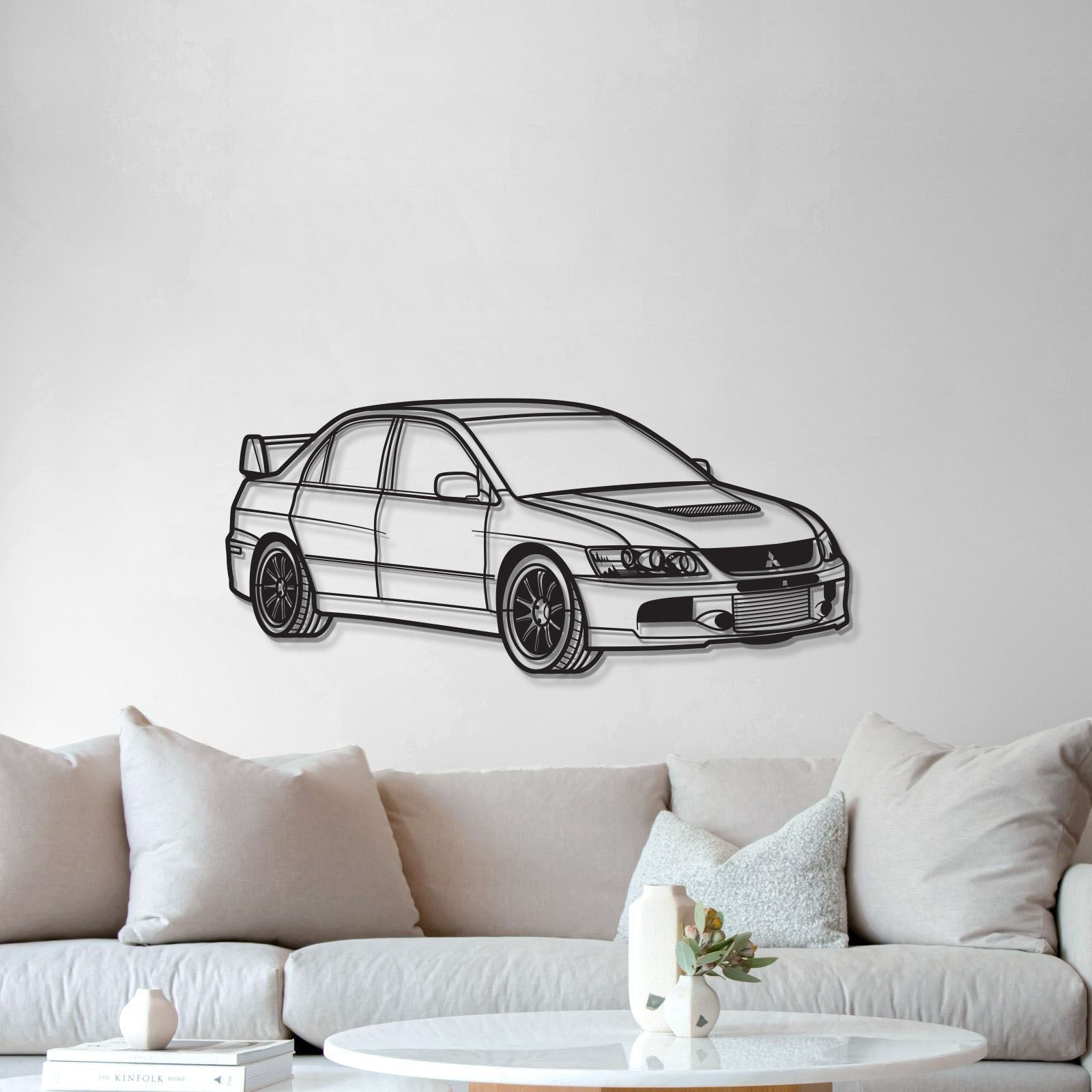 Lancer Evo IX Perspective Metal Car Wall Art - MT1131