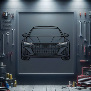 Audi RS 6 Avant neon car sculpture – sleek industrial décor highlighting broad stance and Audi Sport engineering