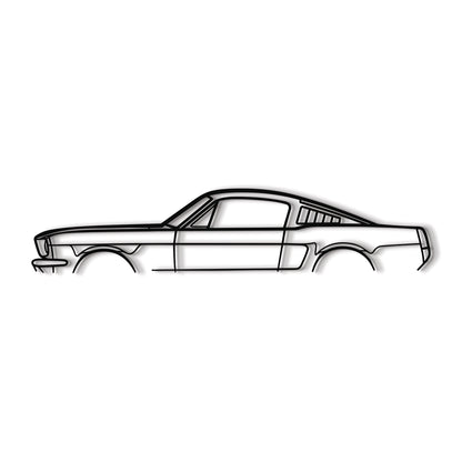 Industrial style 1966 Ford Mustang Fastback metal wall decor minimalist silhouette design