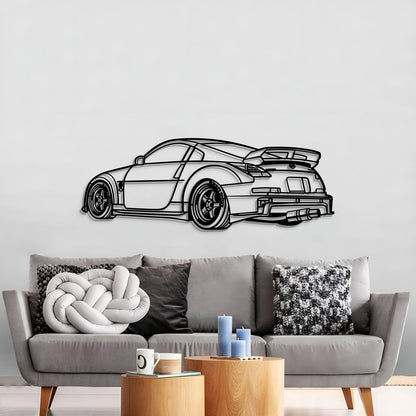Nissan 350Z perspective wall décor – ready-to-hang premium steel design for sports car enthusiasts 