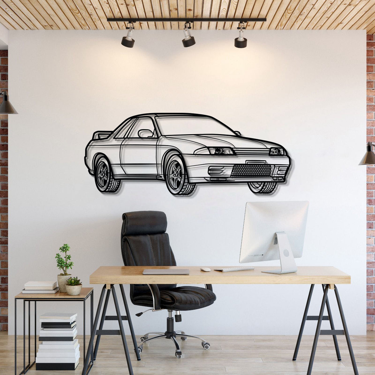 GTR R32 Perspective Metal Car Wall Art - MT0456