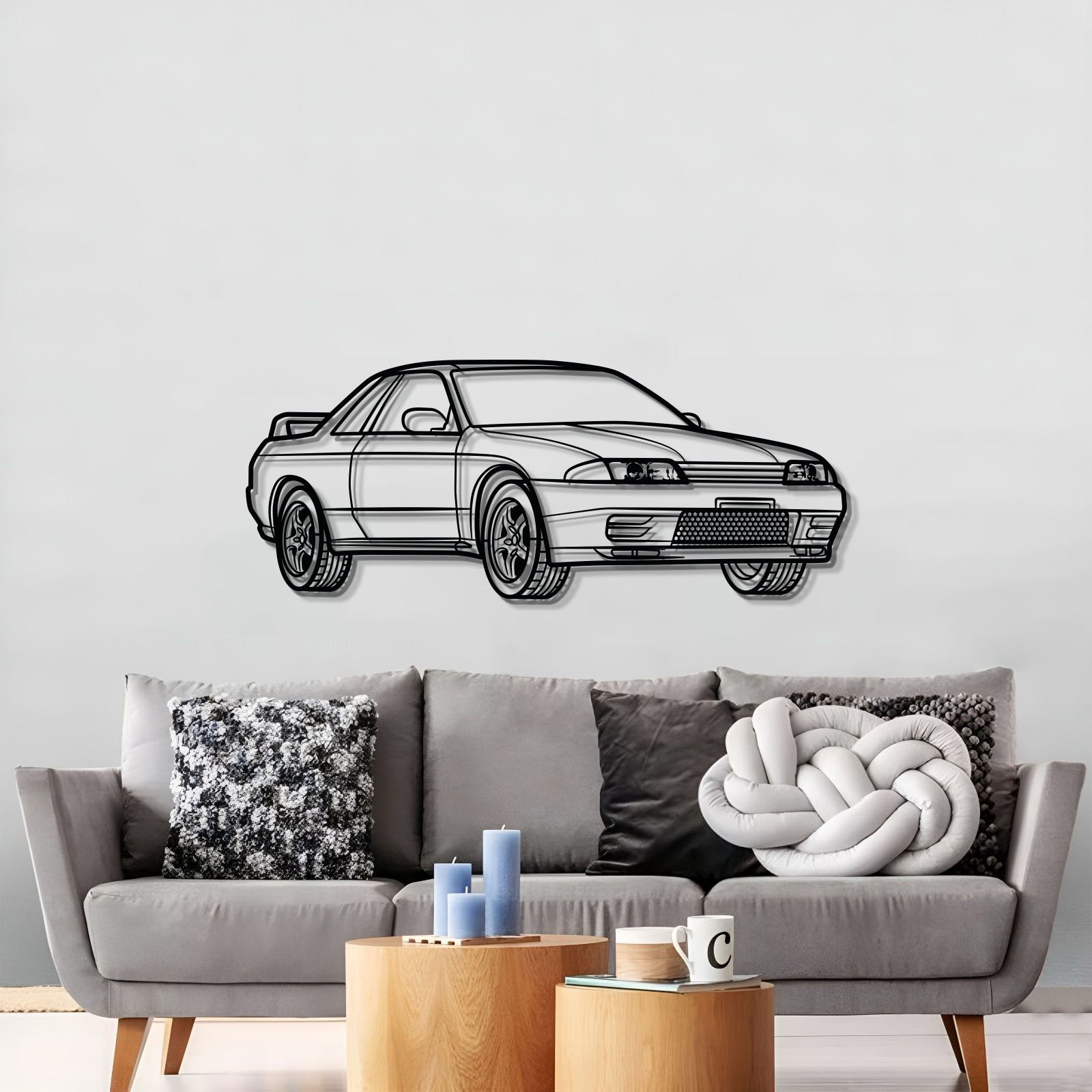 Large GT‑R R32 perspective wall art for garage or man cave