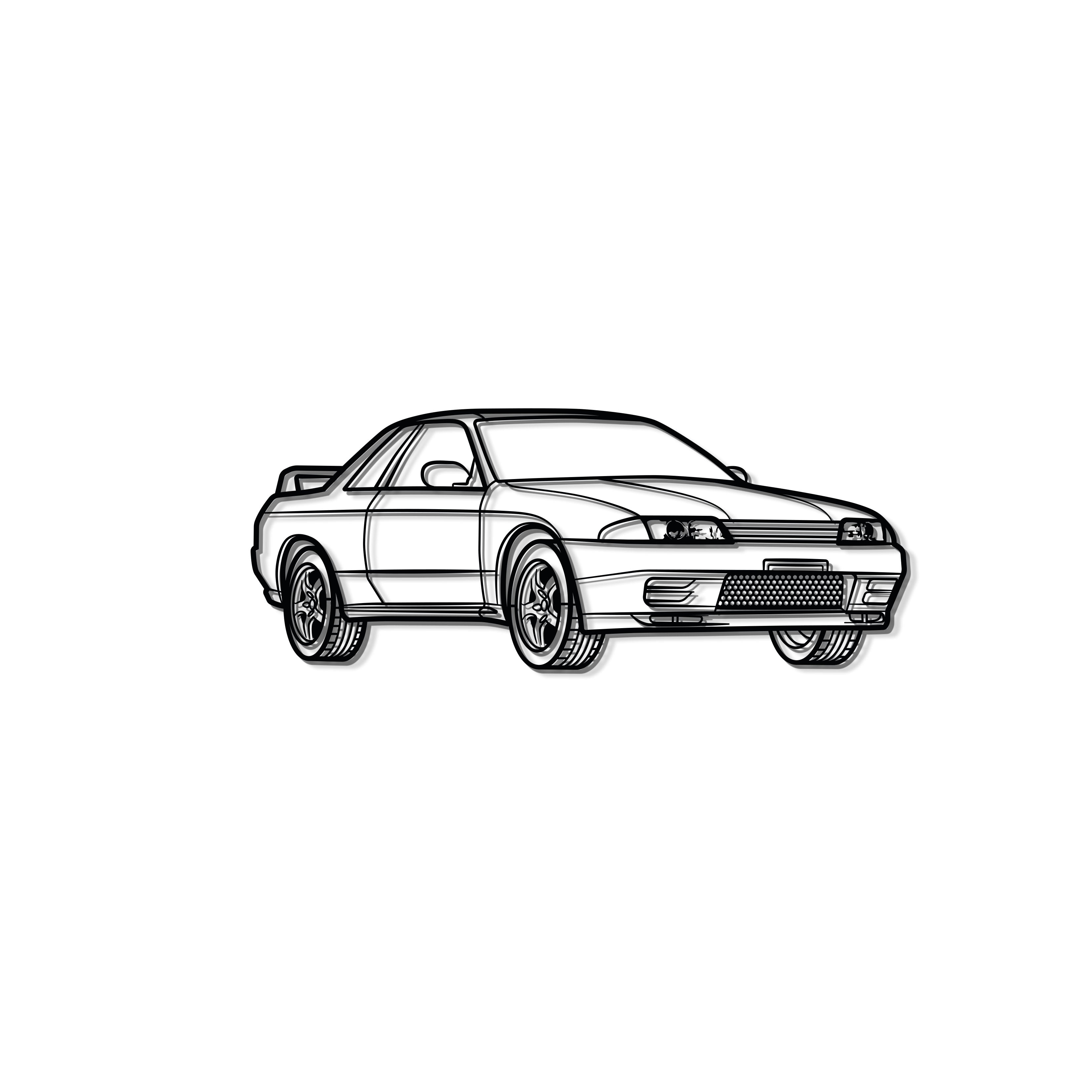 GTR R32 Perspective Metal Car Wall Art - MT0456