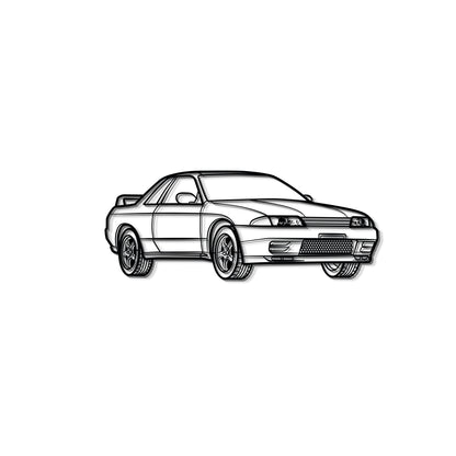 Retro GT‑R R32 silhouette metal wall art ideal for office or showroom 