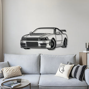 GTR R34 Perspective Metal Car Wall Art - MT0457