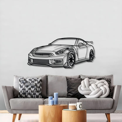 Large 2010 GT-R R35 perspective wall art for garage or man cave decor