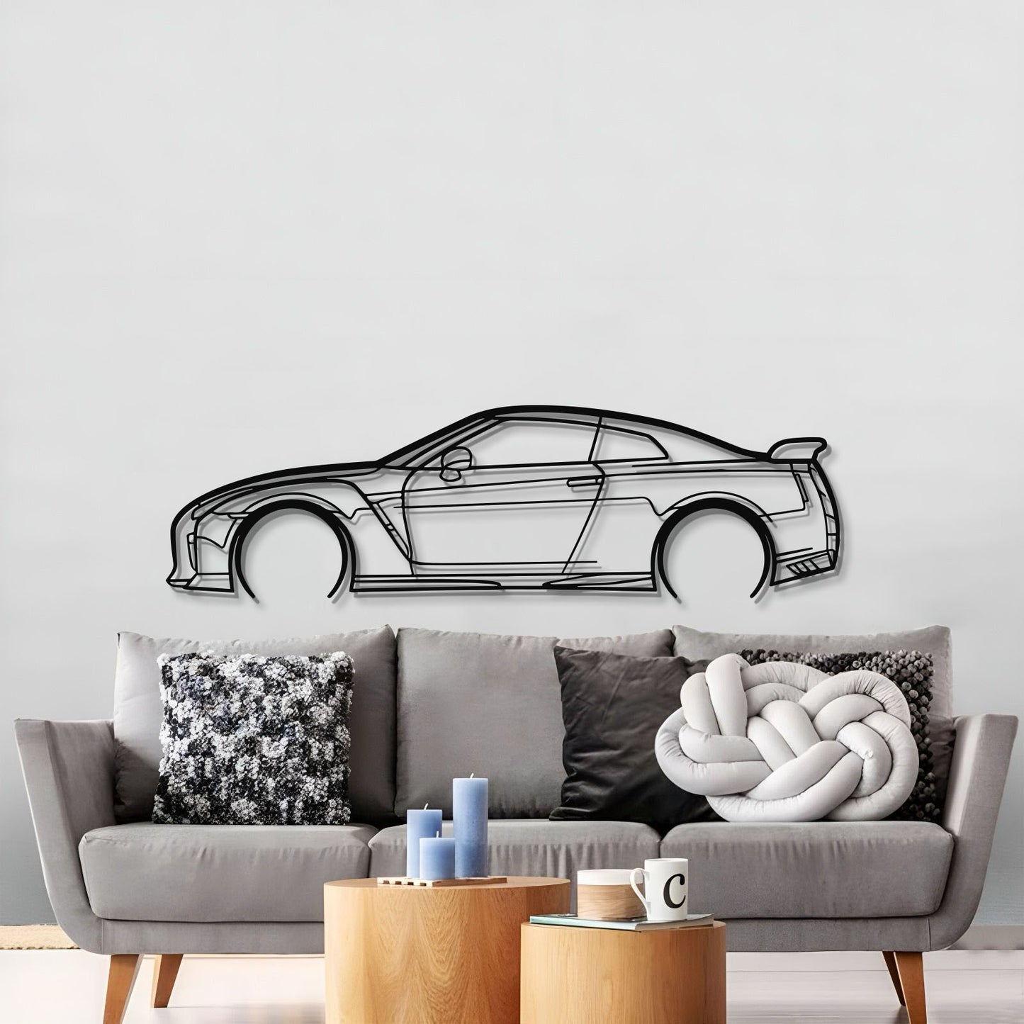 Large Nissan GT‑R R35 Detailed Wall Art For Garage Or Man Cave