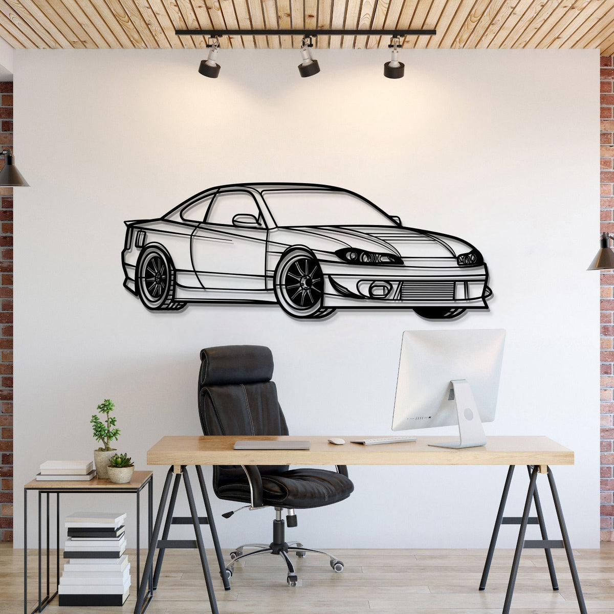 Silvia S15 Perspective Metal Car Wall Art - MT1135