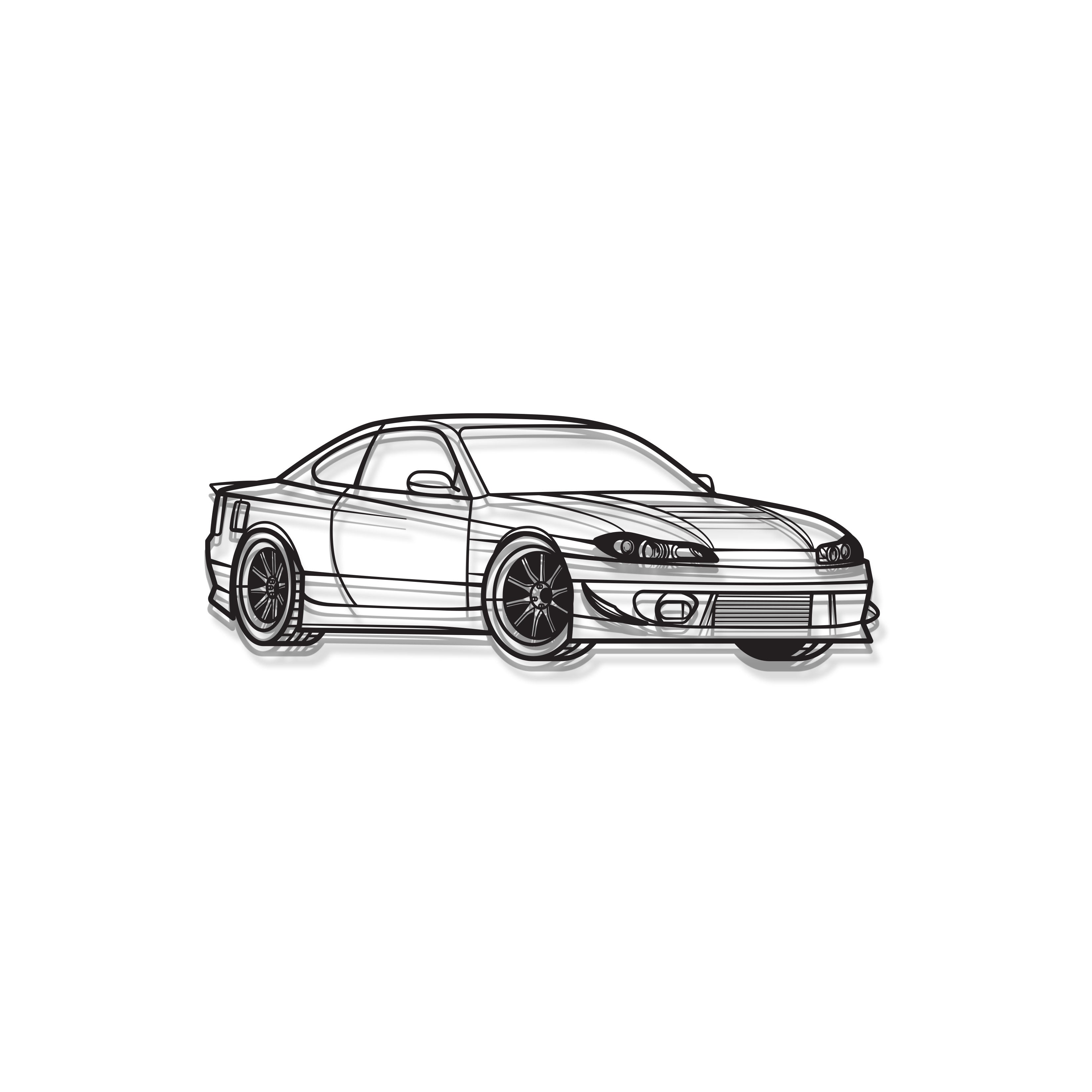 Silvia S15 Perspective Metal Car Wall Art - MT1135