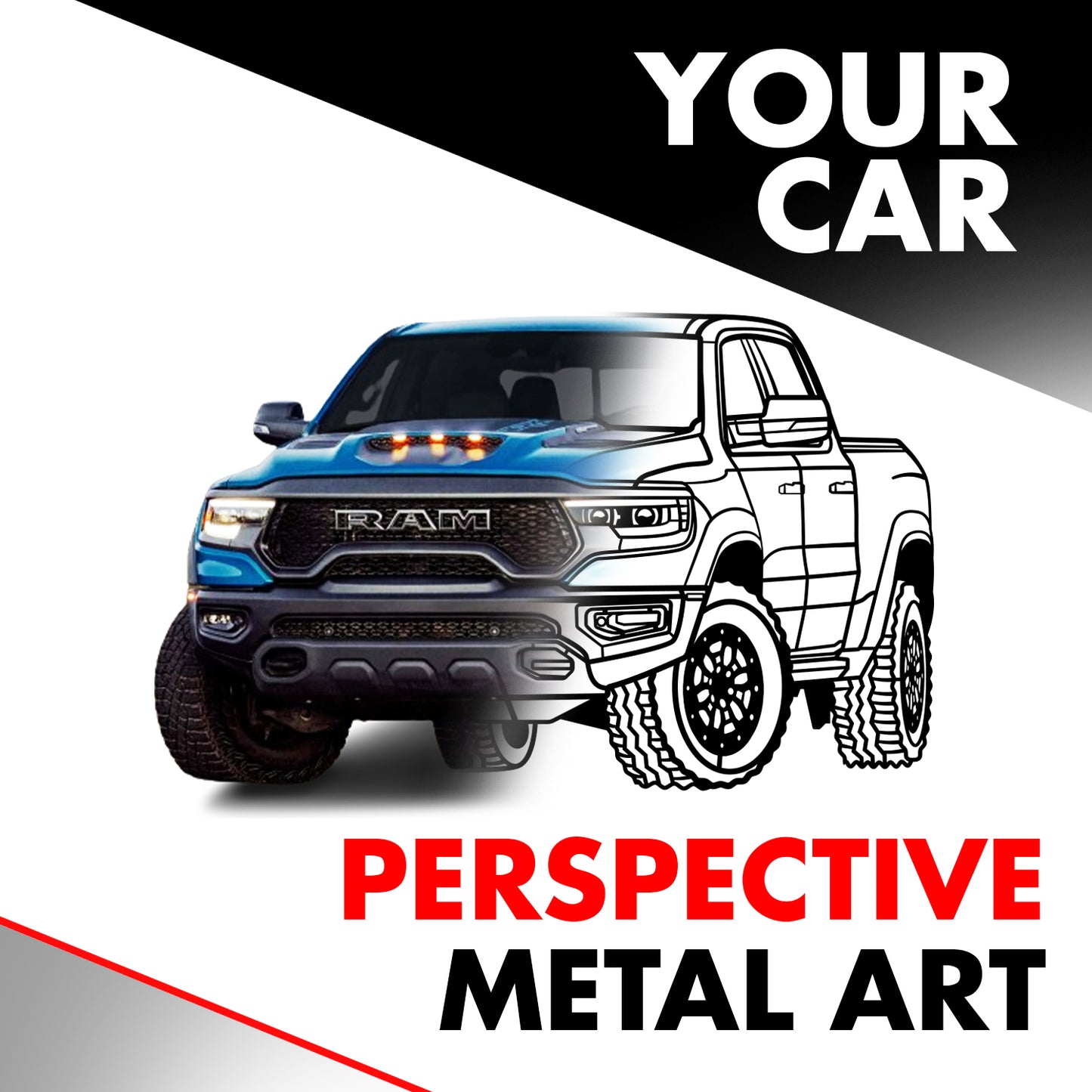 Ihr personalisiertes Perspektive Auto Metall-Wandbild - MT1116