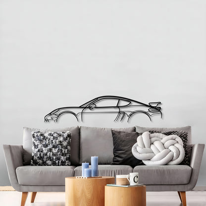 Porsche 718 Cayman GT4 metal wall art perfect for mancave or office display