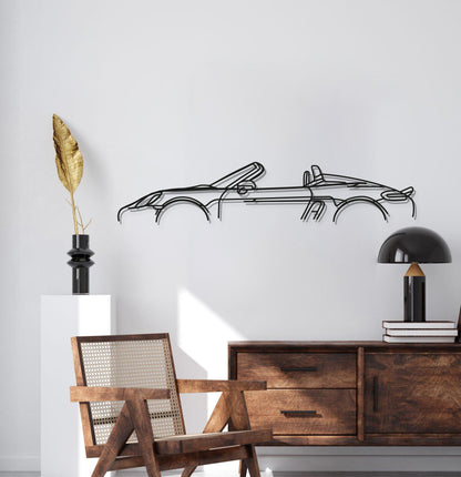 Modern Porsche 718 Spyder laser cut steel wall art for convertible enthusiasts