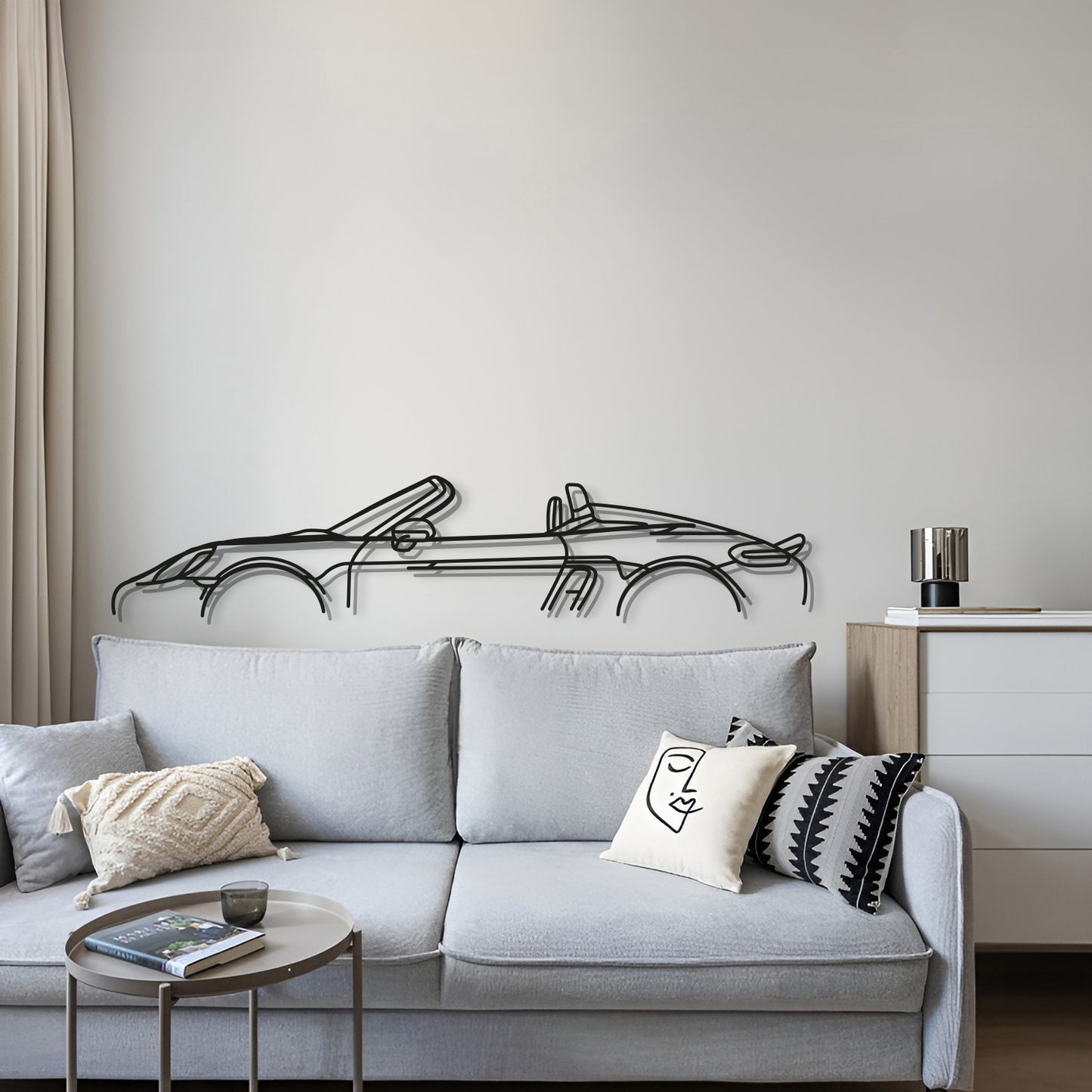 Classic Porsche 718 Spyder metal wall decoration for automotive collectors