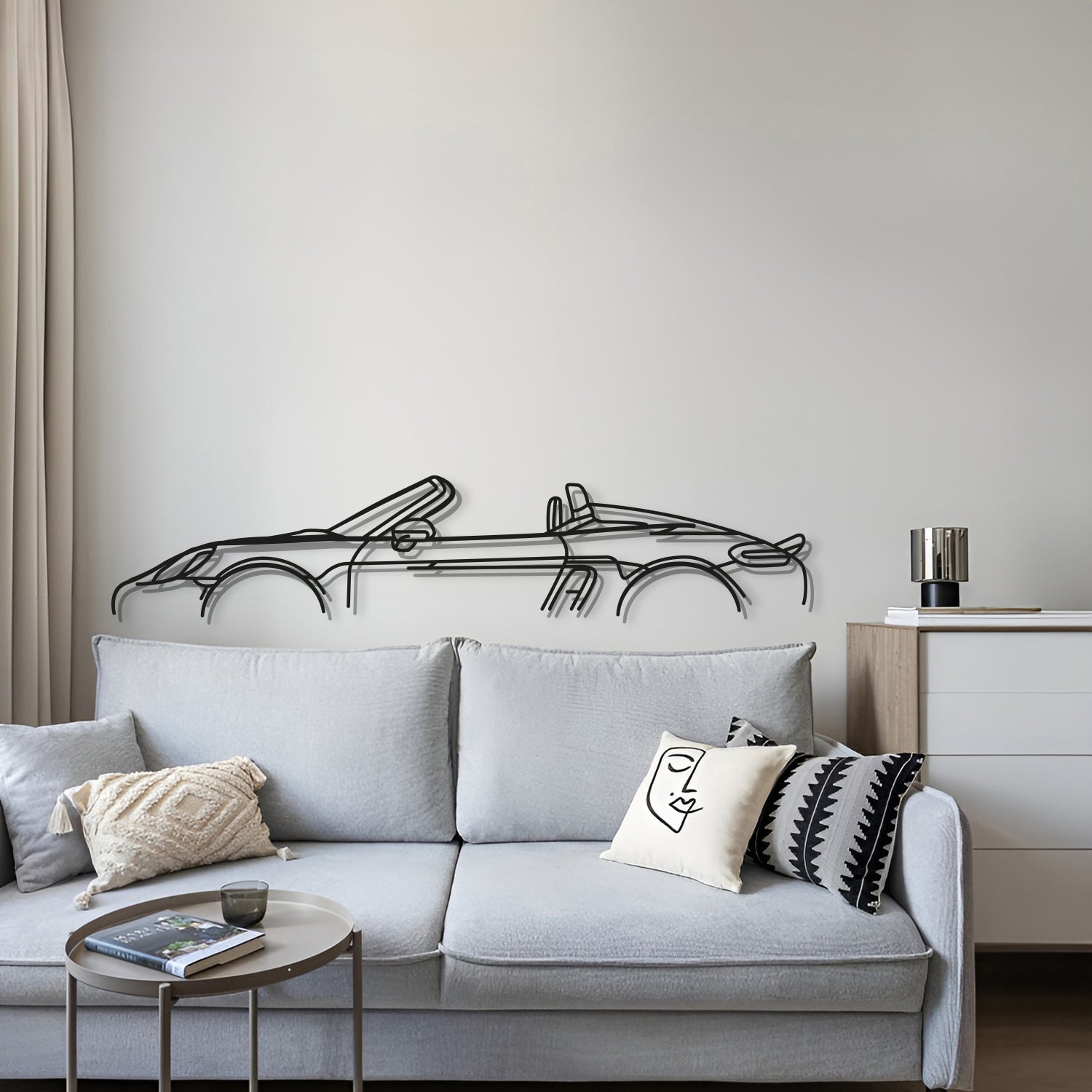 Classic Porsche 718 Spyder metal wall decoration for automotive collectors