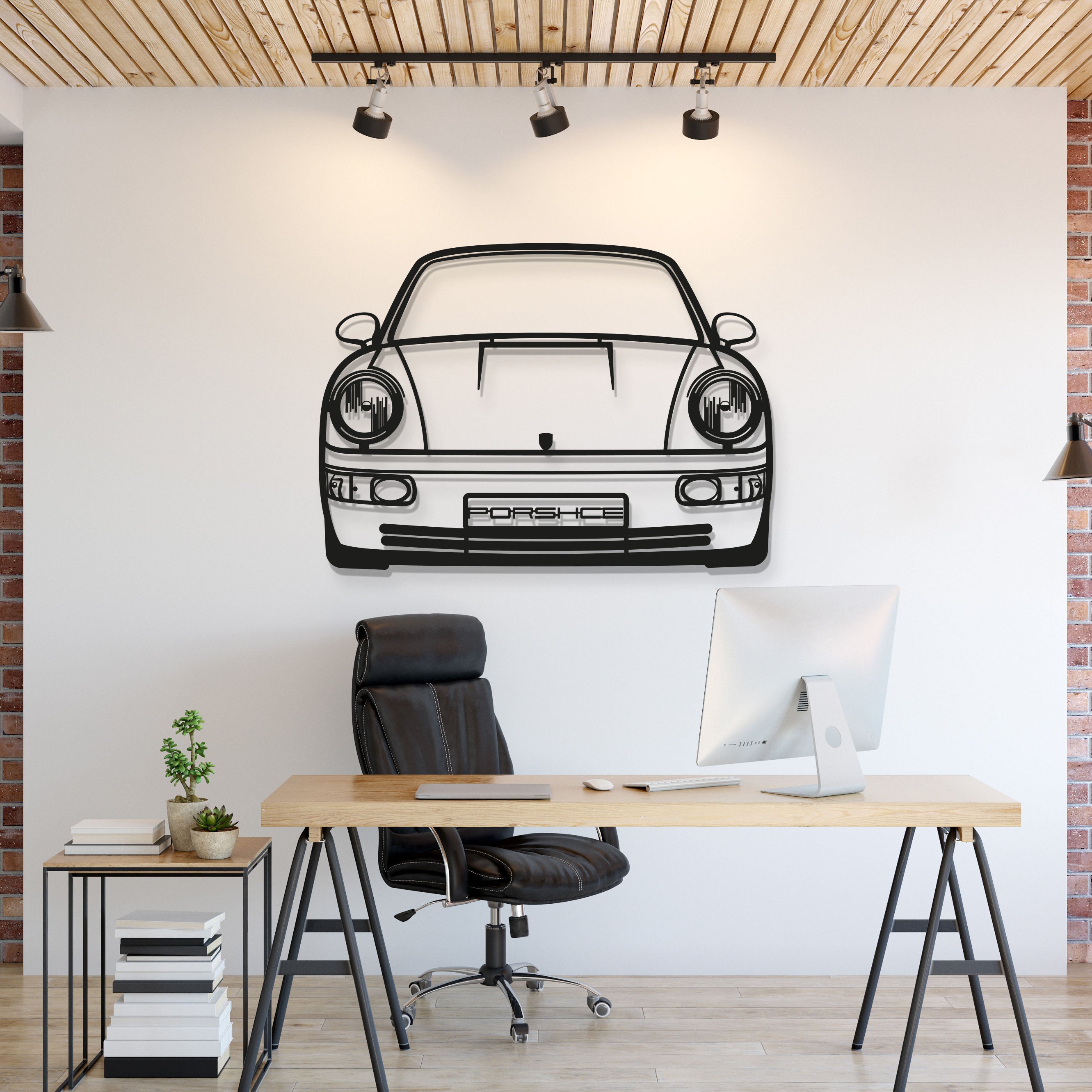 911 964 Front View Metal Car Wall Art - MT1366