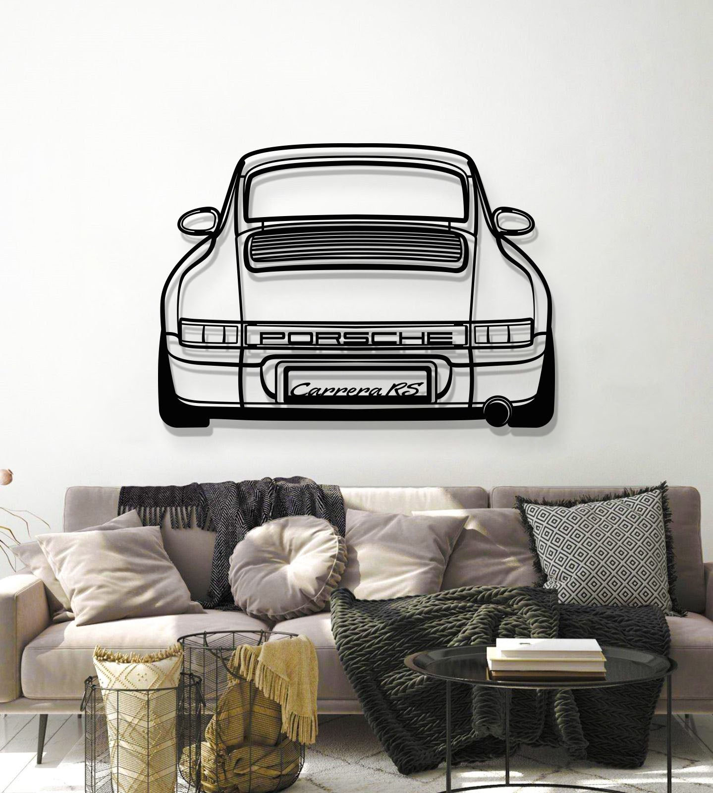 911 964 Back View Metal Car Wall Art - MT1367