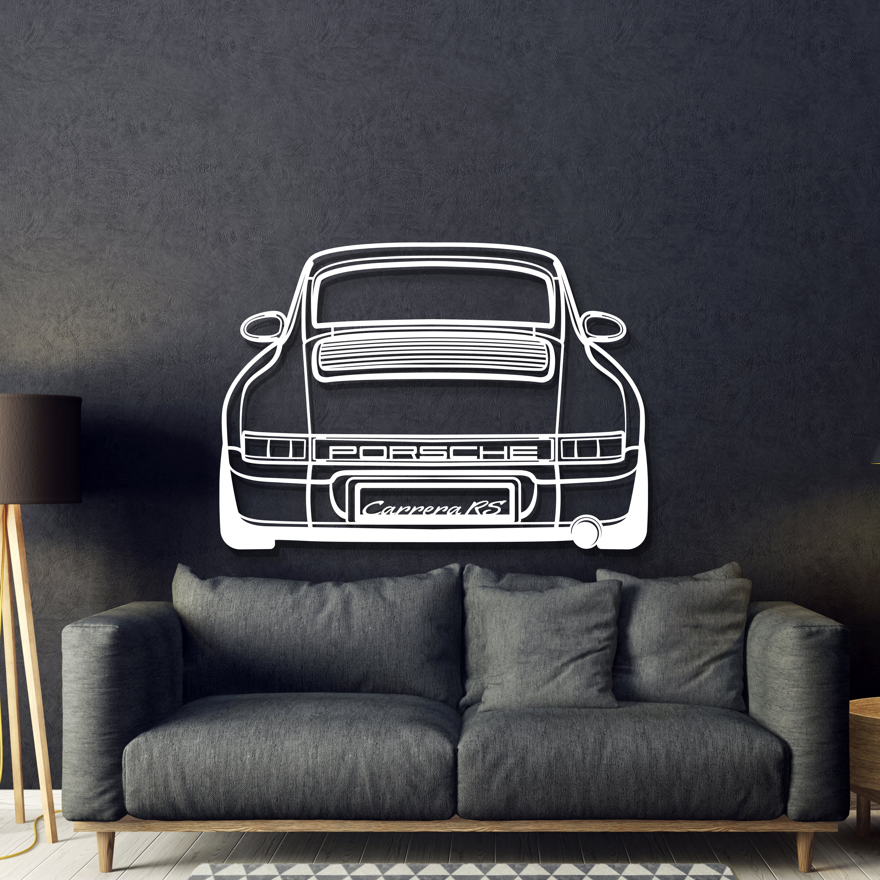 911 964 Back View Metal Car Wall Art - MT1367