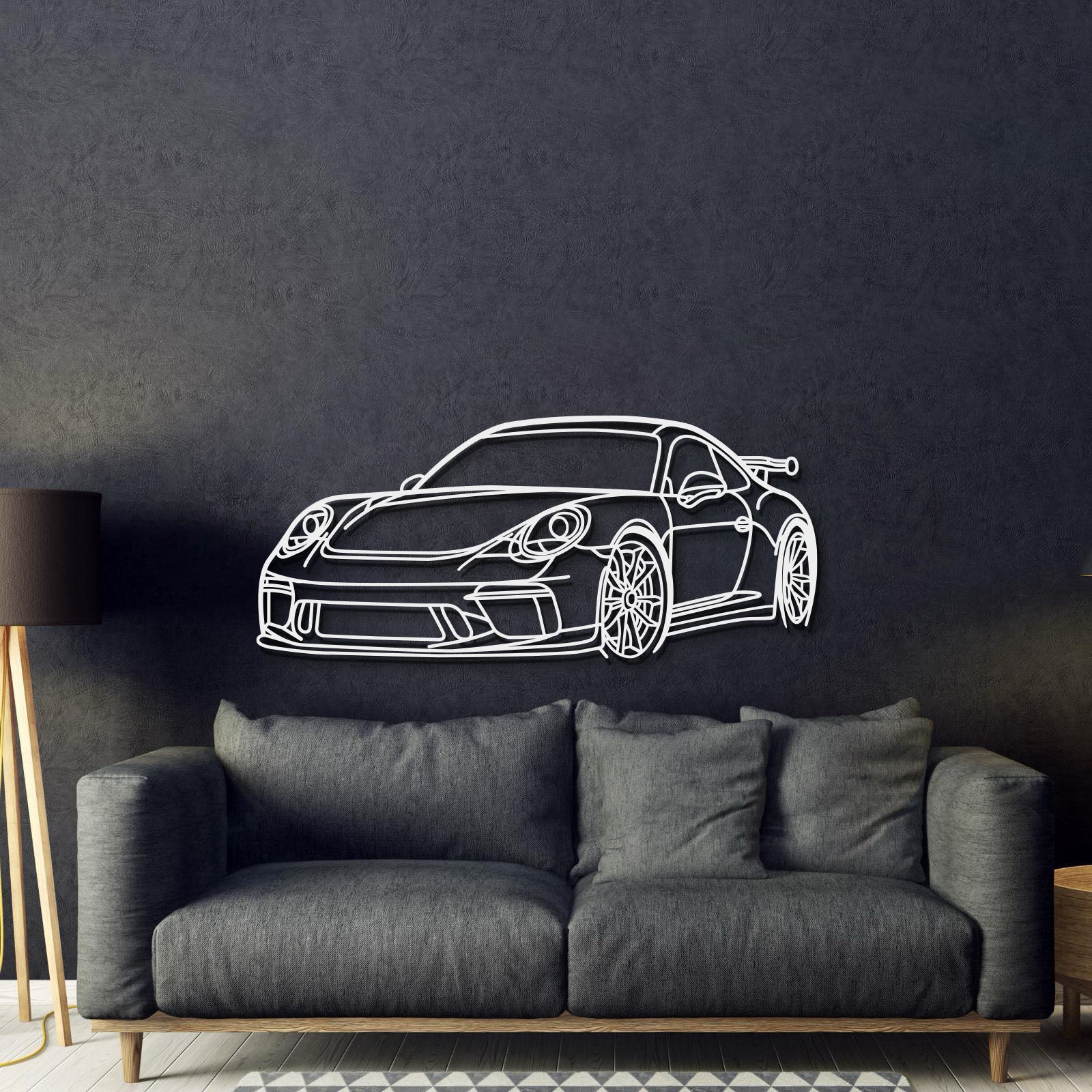 Front Angle Metal Car Wall Art - MT0852