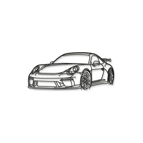 911 GT3 Model 991 Front Angle Metal Car Wall Art - MT0852