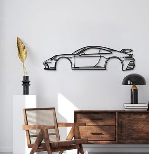 Modern Porsche 911 GT3 Model 992 laser cut steel wall art for performance car enthusiasts