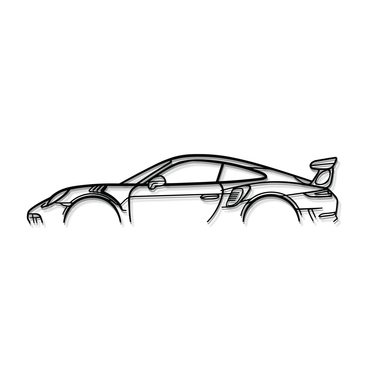 Sleek décor featuring Porsche 911 GT3 RS Model 991 metal wall art with matte finish