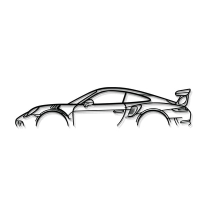 Sleek décor featuring Porsche 911 GT3 RS Model 991 metal wall art with matte finish