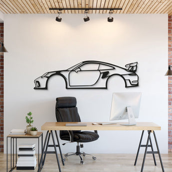 911 GT3 RS metal wall art silhouette sleek Porsche sports car decor