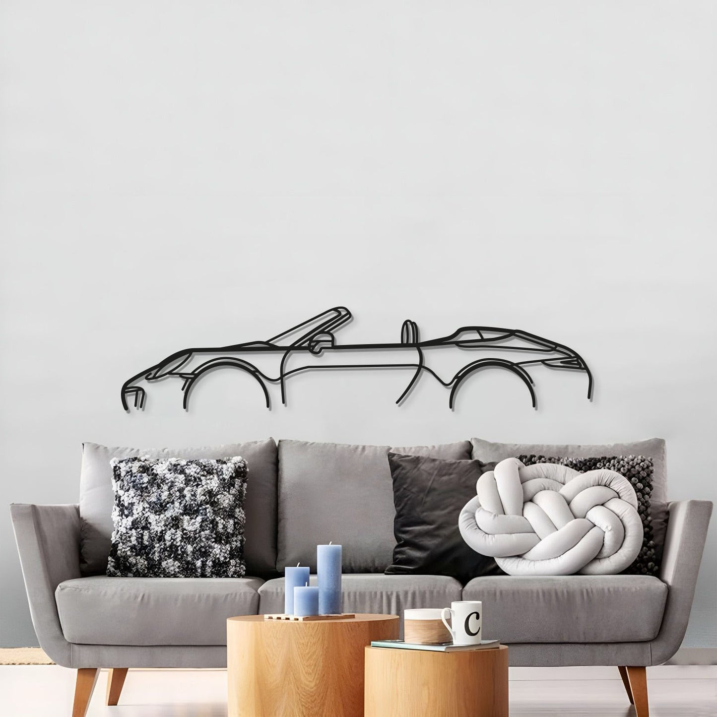 Porsche 911 Model 991 metal wall art in matte finish for man cave