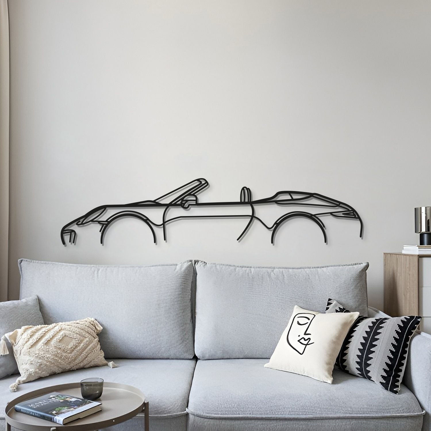 Classic Porsche 911 Model 991 metal wall decoration for automotive collectors